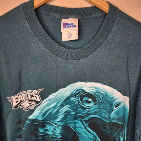 Vintage 90s Philadelphia Eagles Shirt USA XL Pro Player Single Stitch Big Eagle - Picture 3 of 9